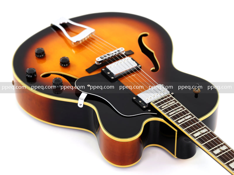 ES-Style Vintage Reissue Hollow Body Jazz Electric Guitar with Sunburst Gloss Finish (YMZ-275)