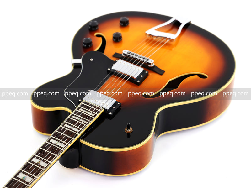 ES-Style Vintage Reissue Hollow Body Jazz Electric Guitar with Sunburst Gloss Finish (YMZ-275)