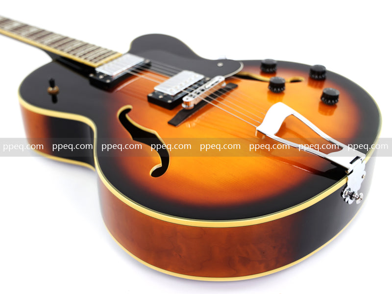 ES-Style Vintage Reissue Hollow Body Jazz Electric Guitar with Sunburst Gloss Finish (YMZ-275)