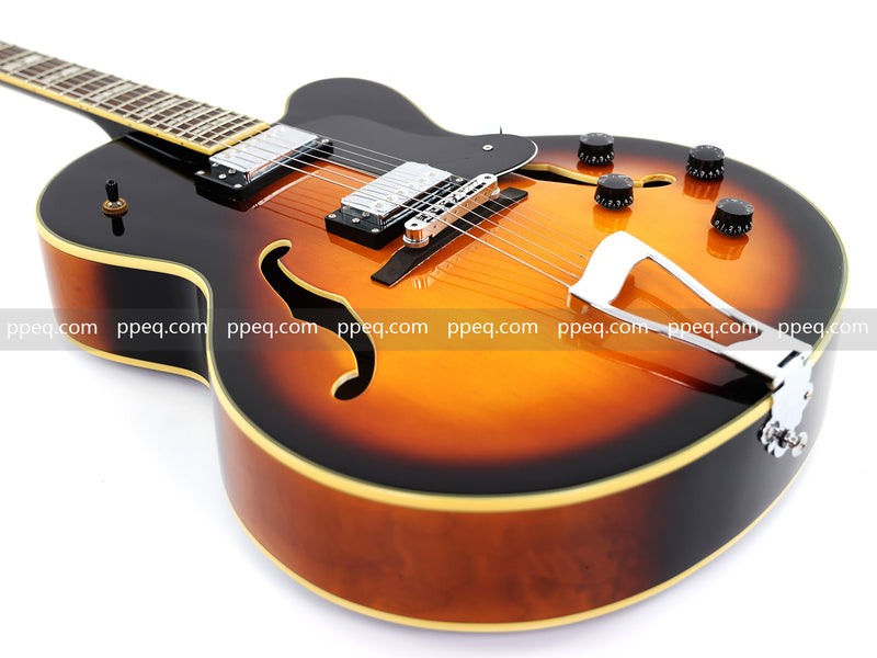 ES-Style Vintage Reissue Hollow Body Jazz Electric Guitar with Sunburst Gloss Finish (YMZ-275)