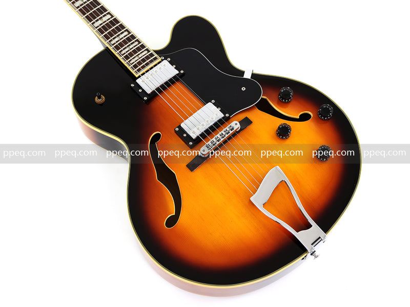 ES-Style Vintage Reissue Hollow Body Jazz Electric Guitar with Sunburst Gloss Finish (YMZ-275)