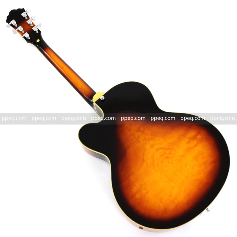 ES-Style Vintage Reissue Hollow Body Jazz Electric Guitar with Sunburst Gloss Finish (YMZ-275)