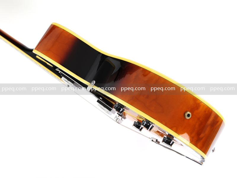 ES-Style Vintage Reissue Hollow Body Jazz Electric Guitar with Sunburst Gloss Finish (YMZ-275)