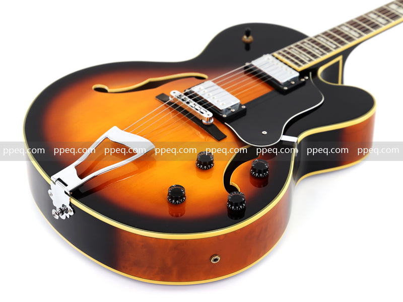 ES-Style Vintage Reissue Hollow Body Jazz Electric Guitar with Sunburst Gloss Finish (YMZ-275)