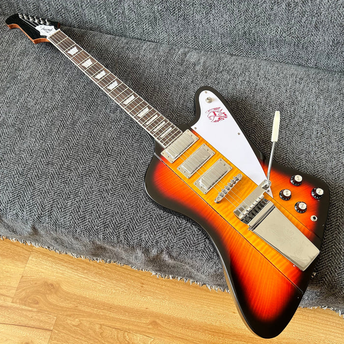 Firebird Style Electric Guitar with Flamed Maple Top (GKS-003)