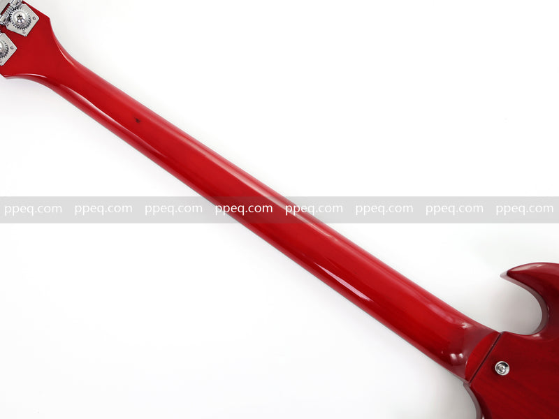 Gloss Cherry Red 4-String SG-Style Electric Bass Guitar (LYM-588)