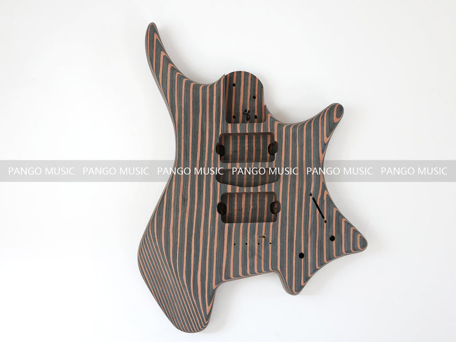 Headless / All Zebrawood DIY Electric Guitar Kit (ZQN-009S)