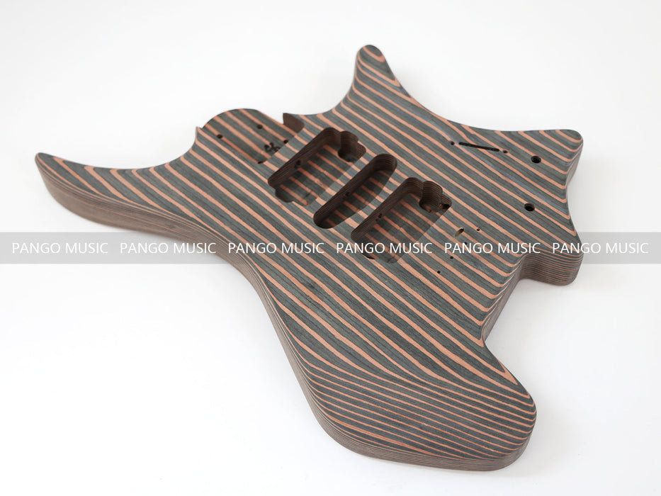 Headless / All Zebrawood DIY Electric Guitar Kit (ZQN-009S)