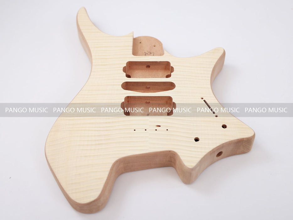 Headless DIY Electric Guitar Kit with AAA Flamed Maple Top (ZQN-008S)