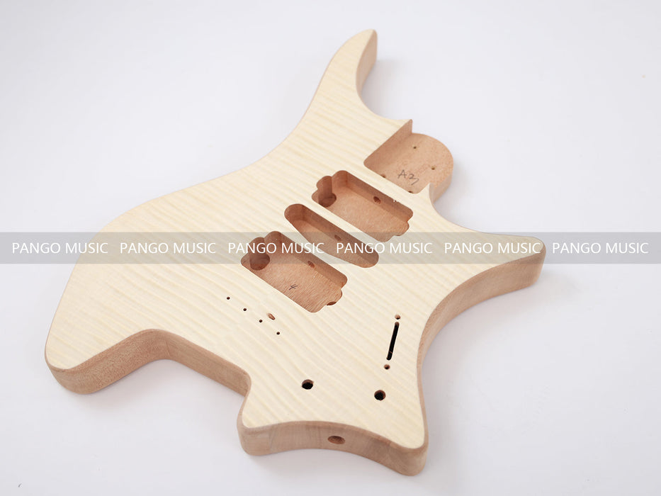 Headless DIY Electric Guitar Kit with AAA Flamed Maple Top (ZQN-008S)