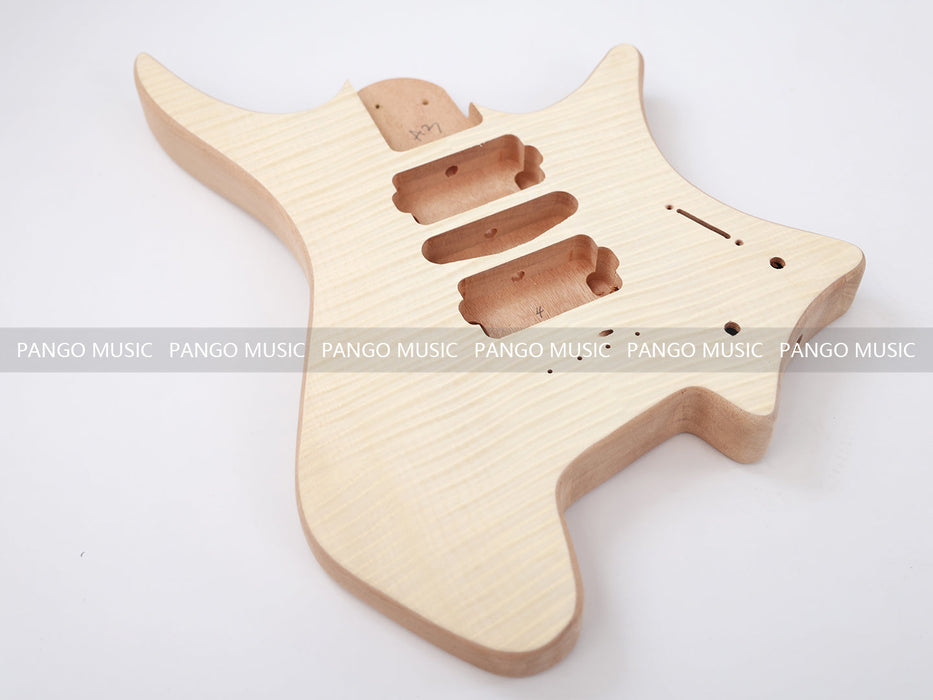 Headless DIY Electric Guitar Kit with AAA Flamed Maple Top (ZQN-008S)