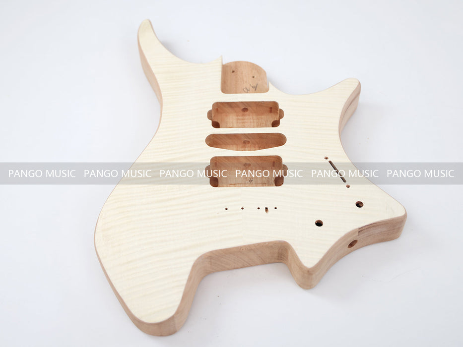 Headless DIY Electric Guitar Kit with AAA Flamed Maple Veneer (ZQN-012F)