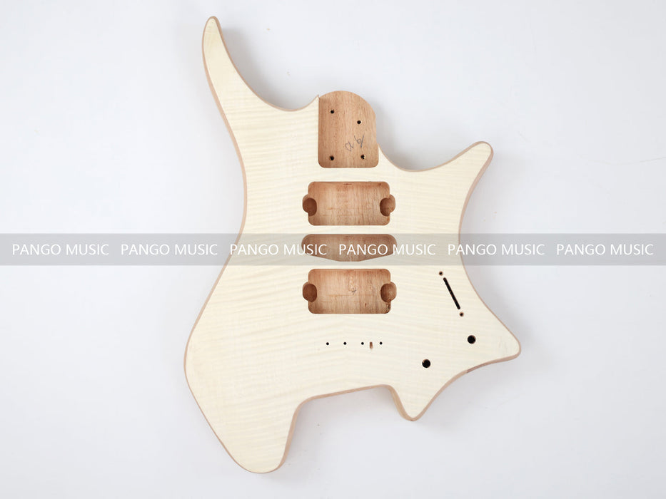 Headless DIY Electric Guitar Kit with AAA Flamed Maple Veneer (ZQN-012S)