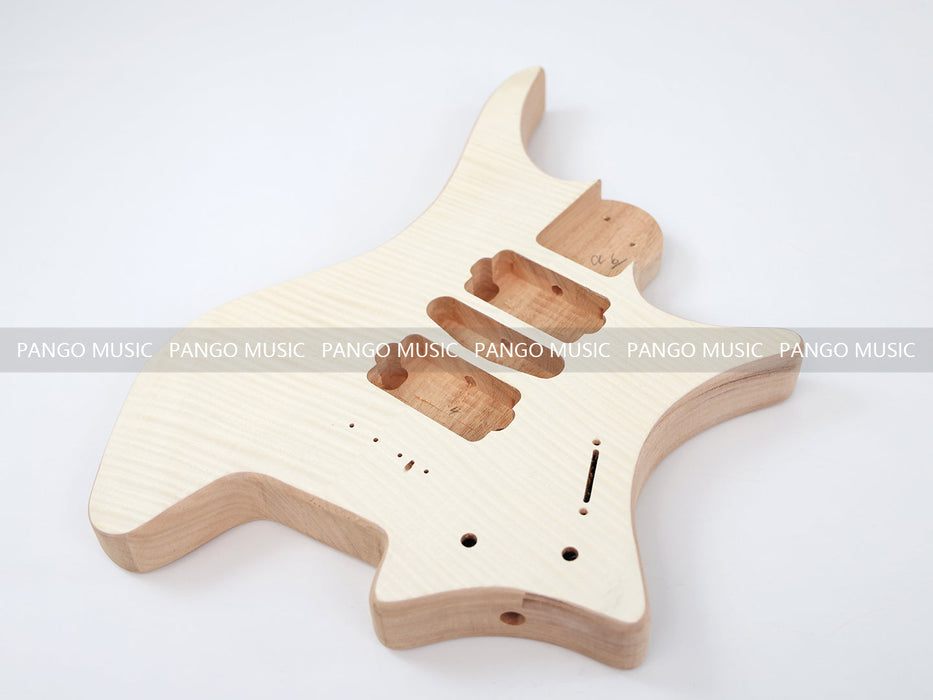 Headless DIY Electric Guitar Kit with AAA Flamed Maple Veneer (ZQN-012S)