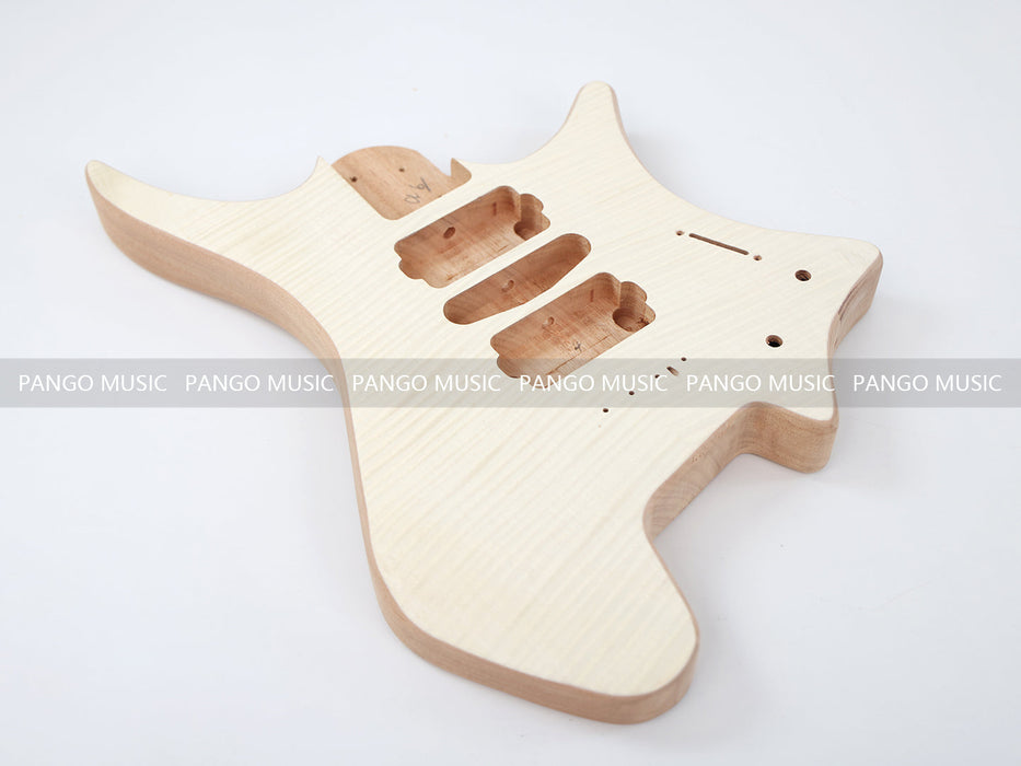 Headless DIY Electric Guitar Kit with AAA Flamed Maple Veneer (ZQN-012S)