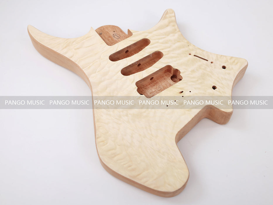 Headless DIY Electric Guitar Kit with AAA Quilted Maple Top (ZQN-021S)