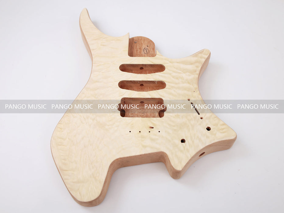 Headless DIY Electric Guitar Kit with AAA Quilted Maple Top (ZQN-021S)