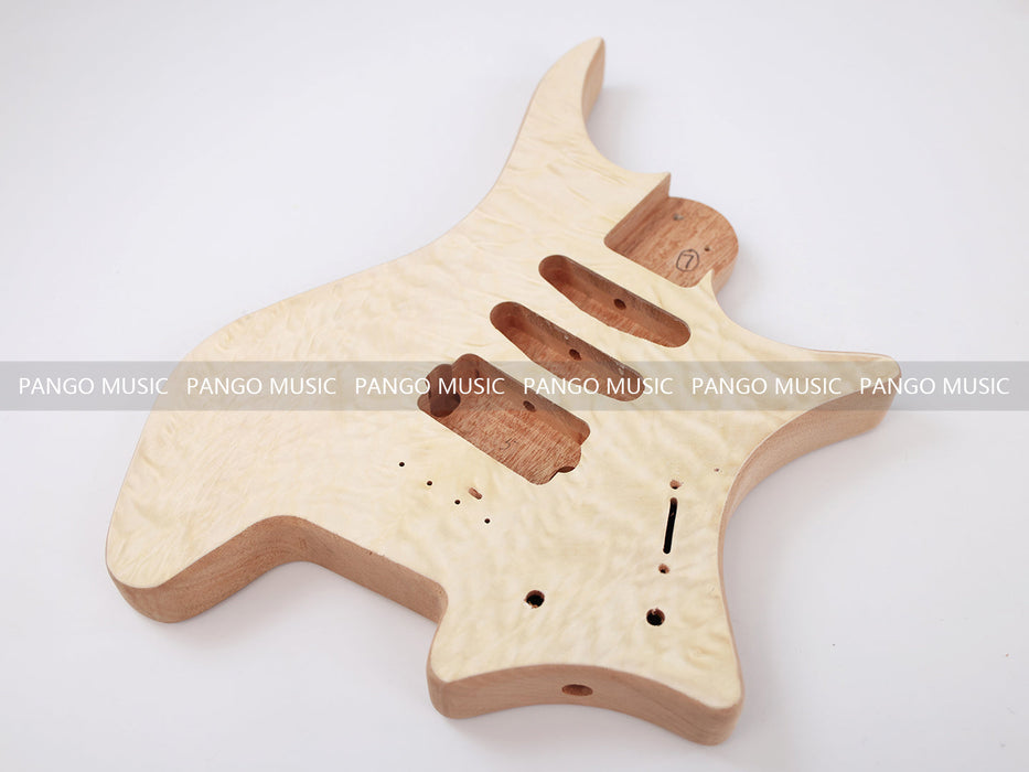 Headless DIY Electric Guitar Kit with AAA Quilted Maple Top (ZQN-021S)