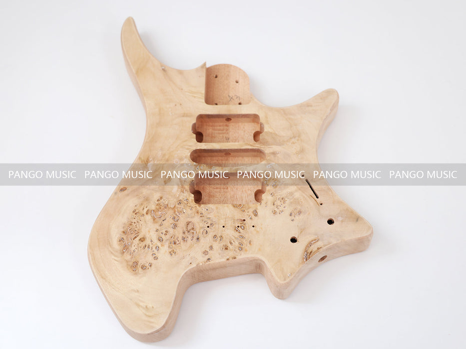 Headless DIY Electric Guitar Kit with Burl Maple Top (ZQN-004F)