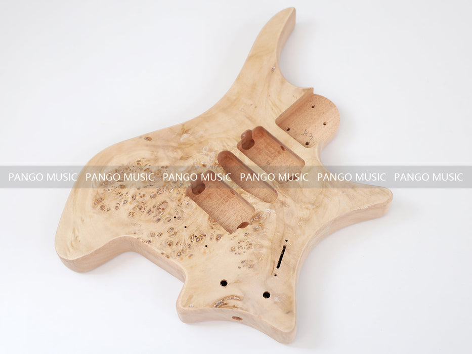 Headless DIY Electric Guitar Kit with Burl Maple Top (ZQN-004S)