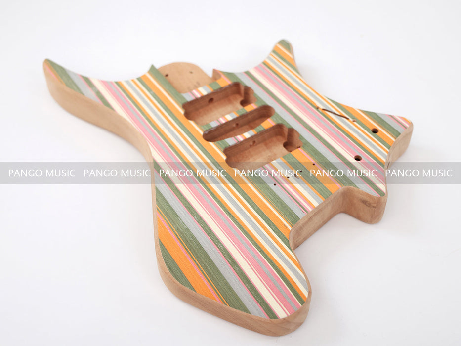 Headless DIY Electric Guitar Kit with Rainbow Veneer Top (ZQN-011S)