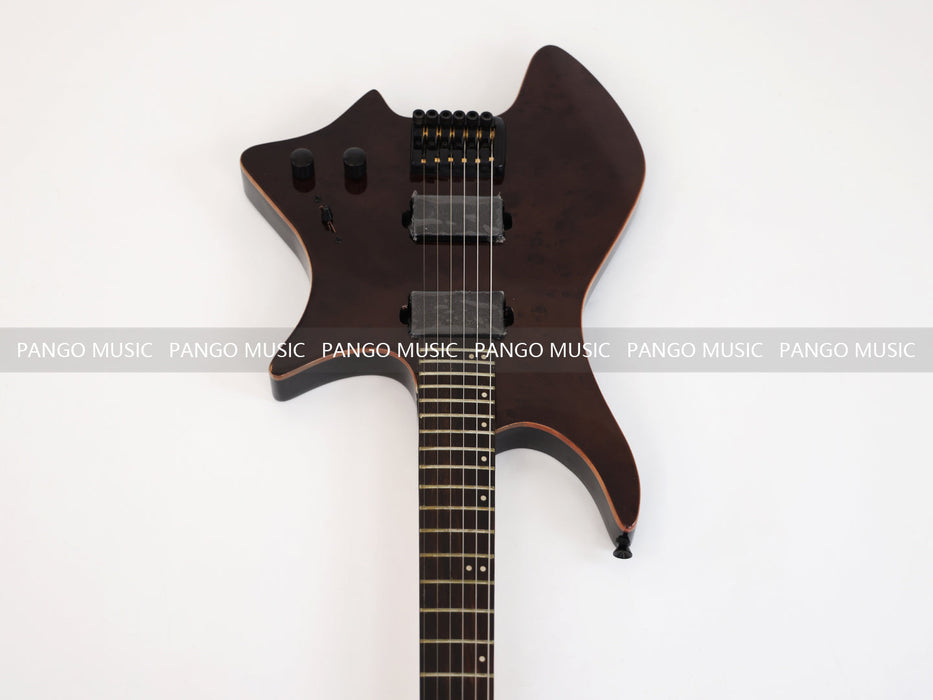 Headless Electric Guitar with Burl Maple Top (PWT-016)