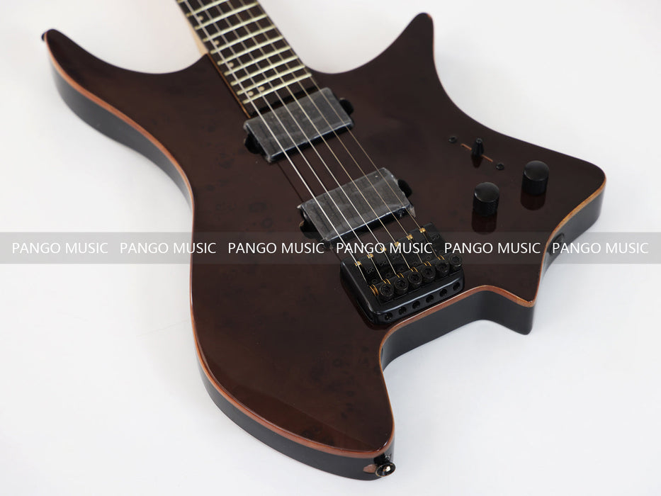 Headless Electric Guitar with Burl Maple Top (PWT-016)