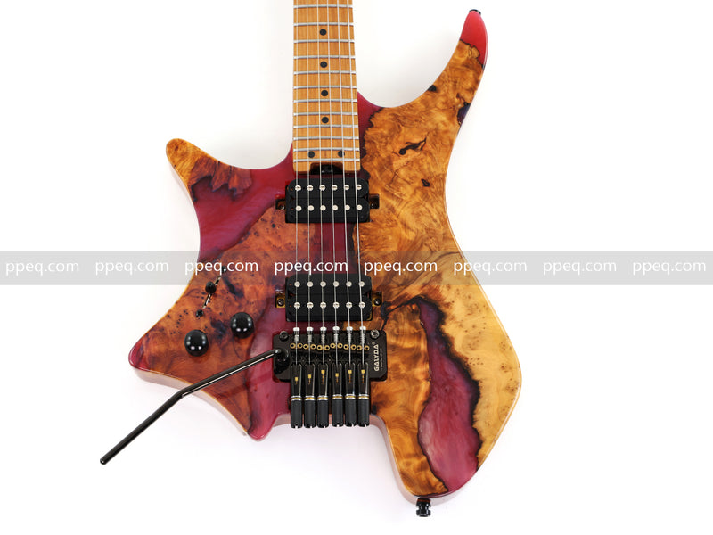 Headless Left-Handed ResinBurl Body Electric Guitar (PTH-089-02)