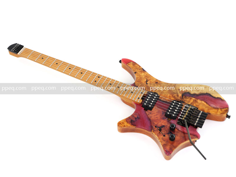 Headless Left-Handed ResinBurl Body Electric Guitar (PTH-089-02)