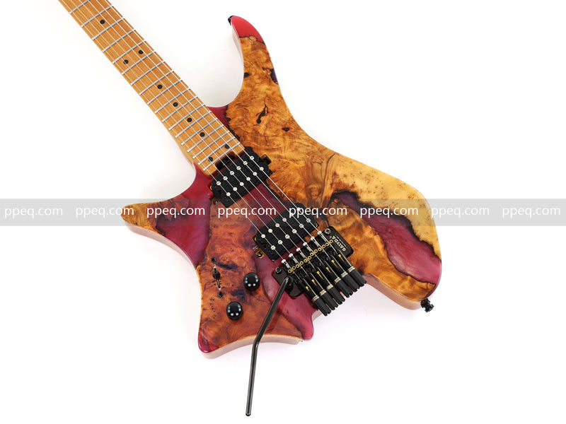 Headless Left-Handed ResinBurl Body Electric Guitar (PTH-089-02)