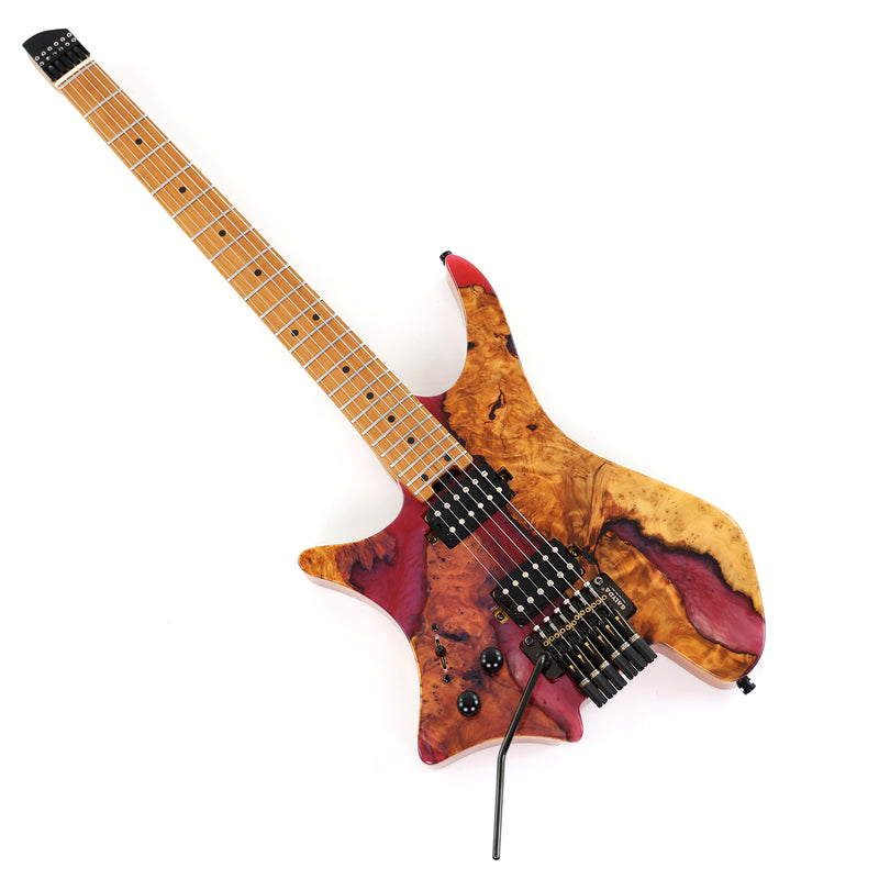Headless Left-Handed ResinBurl Body Electric Guitar (PTH-089-02)