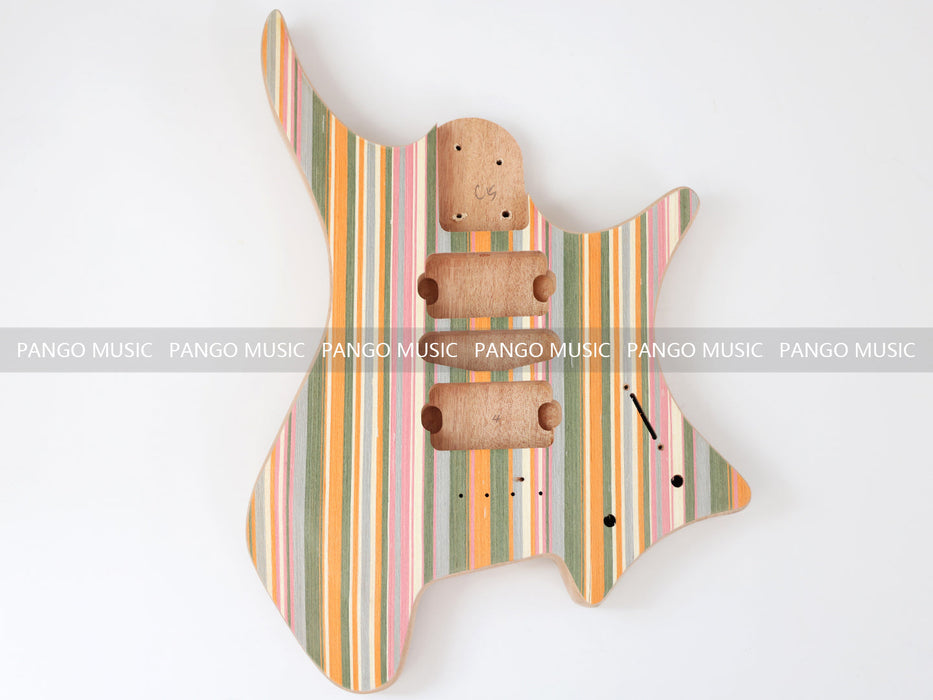 Headless Style DIY Electric Guitar Kit with Rainbow Top (ZQN-003S)