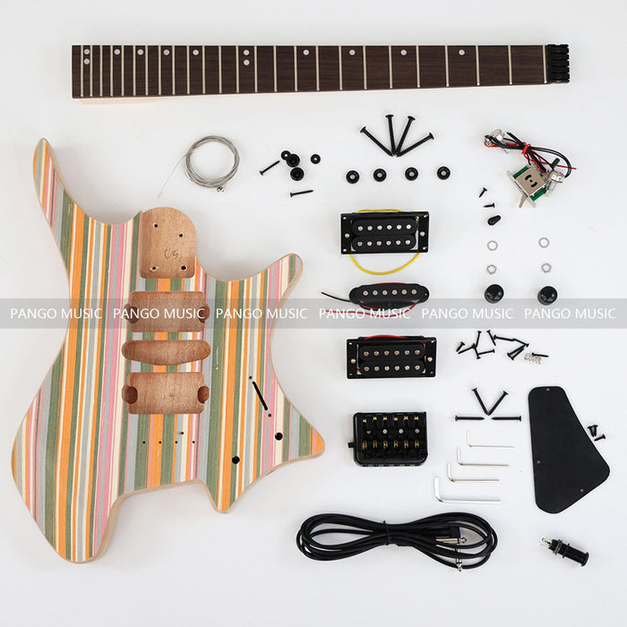 Headless Style DIY Electric Guitar Kit with Rainbow Top (ZQN-003S)