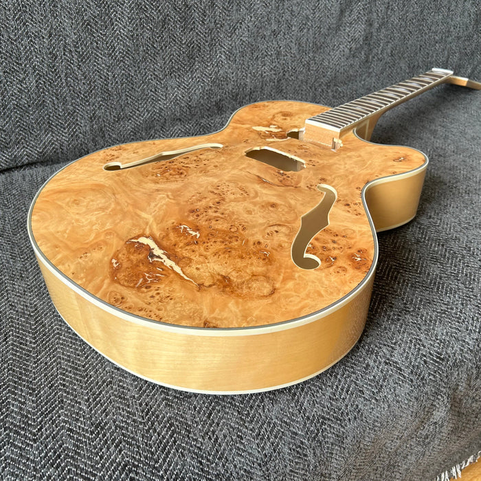 PANGO Music Hollow Body Electric Guitar with Burl Maple Top (ZQN-0180)