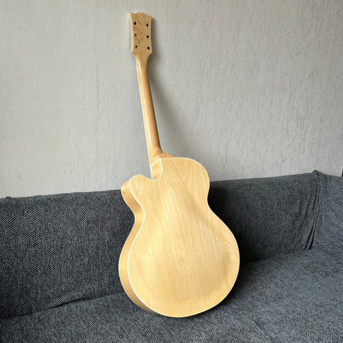 PANGO Music Hollow Body Electric Guitar with Burl Maple Top (ZQN-0180)