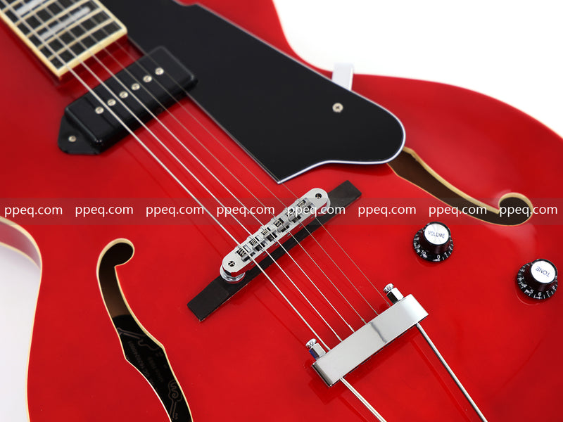 Hollow Body Jazz Electric Guitar with Sapphire Red Gloss Finish (YMZ-079)
