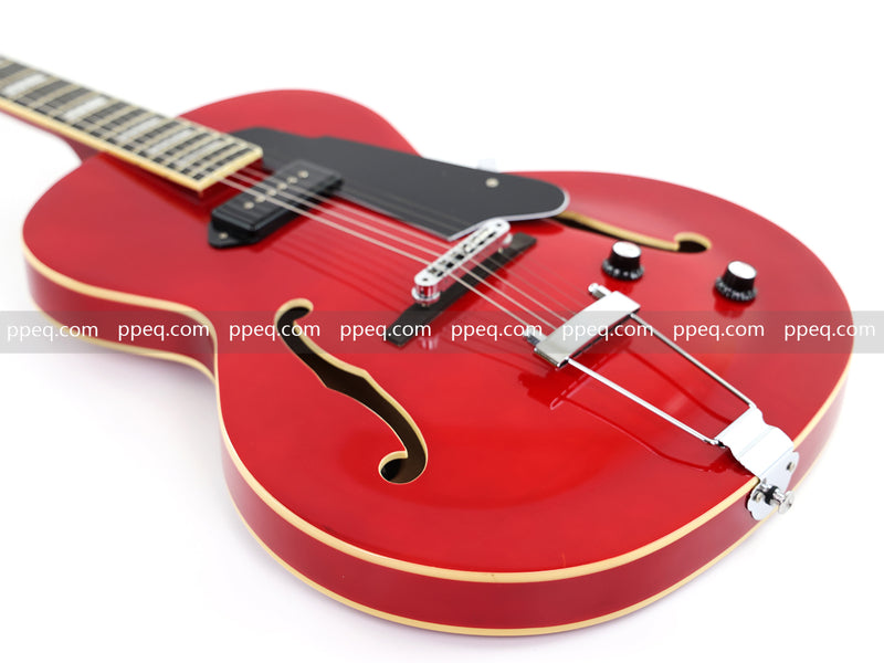 Hollow Body Jazz Electric Guitar with Sapphire Red Gloss Finish (YMZ-079)
