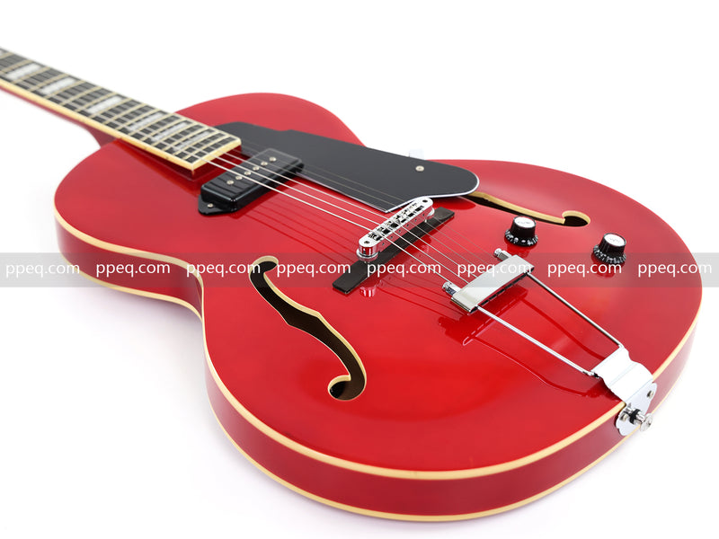 Hollow Body Jazz Electric Guitar with Sapphire Red Gloss Finish (YMZ-079)