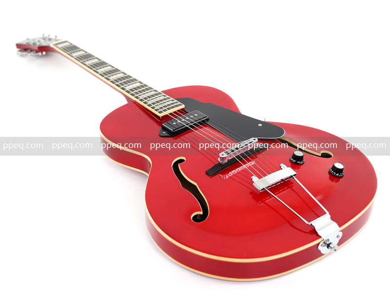 Hollow Body Jazz Electric Guitar with Sapphire Red Gloss Finish (YMZ-079)