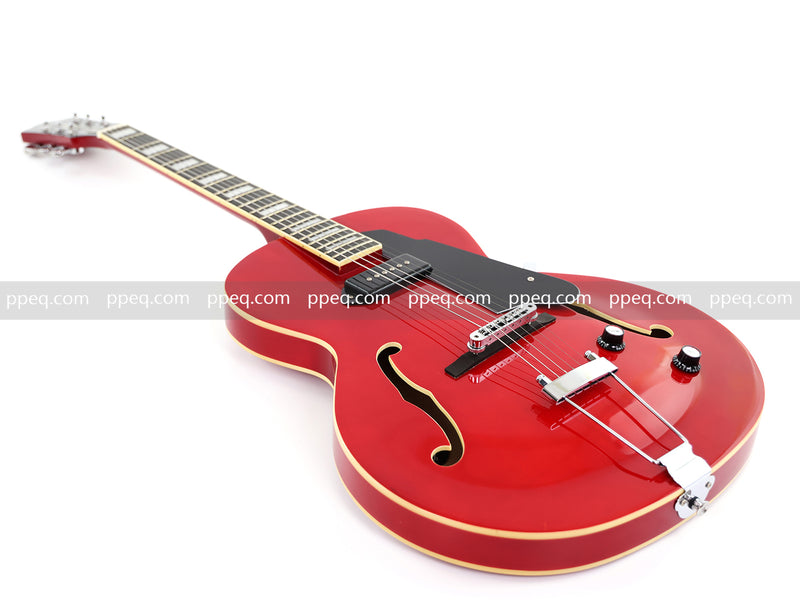 Hollow Body Jazz Electric Guitar with Sapphire Red Gloss Finish (YMZ-079)