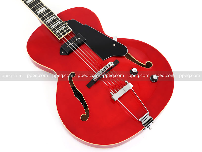 Hollow Body Jazz Electric Guitar with Sapphire Red Gloss Finish (YMZ-079)