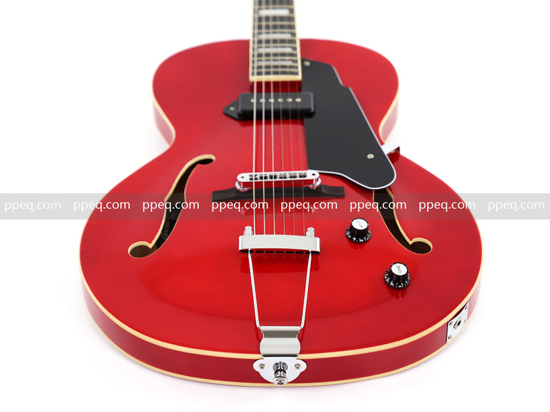 Hollow Body Jazz Electric Guitar with Sapphire Red Gloss Finish (YMZ-079)