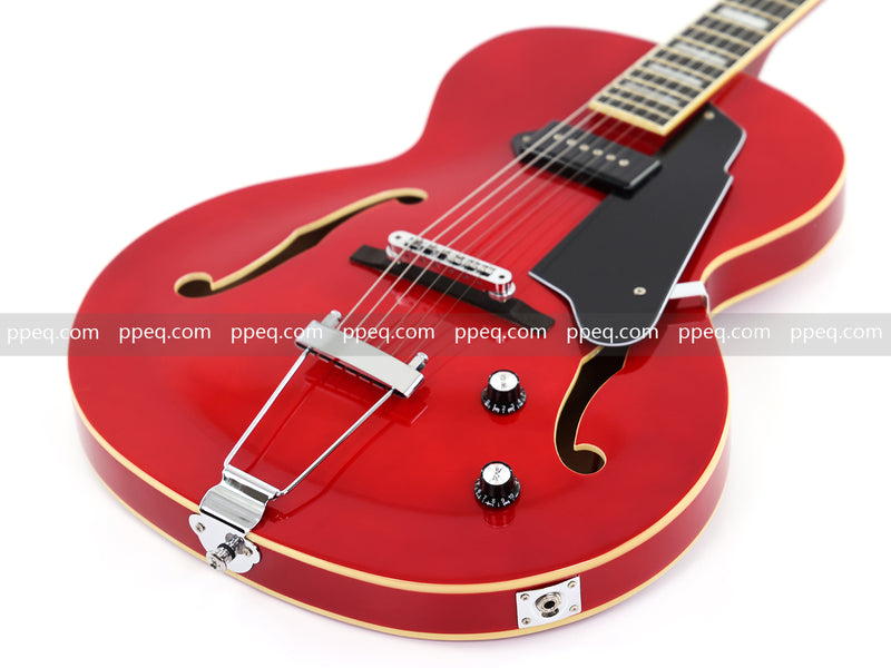 Hollow Body Jazz Electric Guitar with Sapphire Red Gloss Finish (YMZ-079)