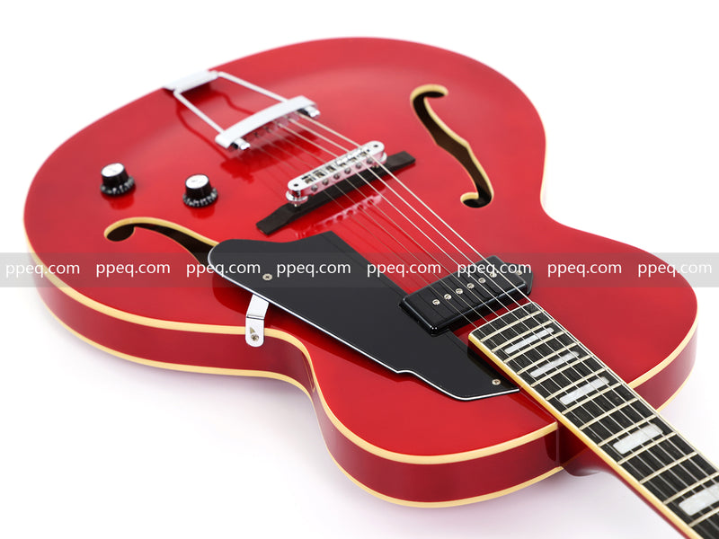 Hollow Body Jazz Electric Guitar with Sapphire Red Gloss Finish (YMZ-079)