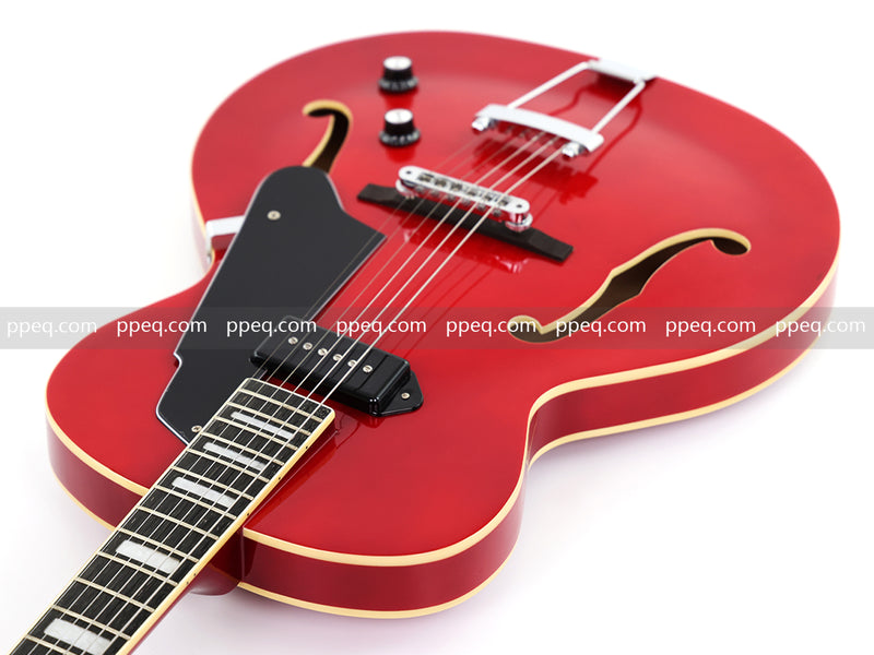 Hollow Body Jazz Electric Guitar with Sapphire Red Gloss Finish (YMZ-079)