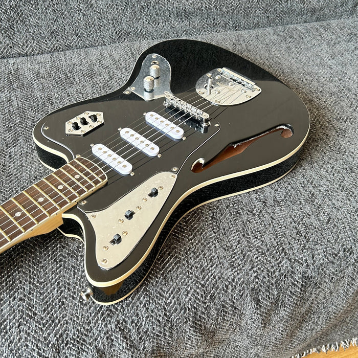 Jaguar Style Black Electric Guitar (GKS-015)