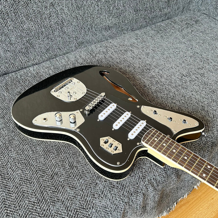 Jaguar Style Black Electric Guitar (GKS-015)