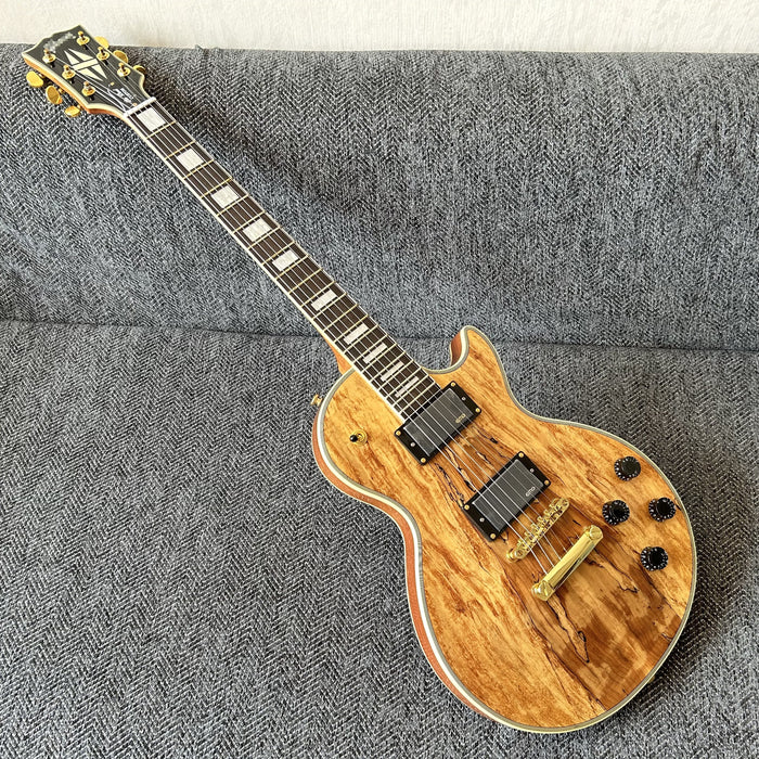 LP Custom Style Electric Guitar with Spalted Maple Top (GKS-013)