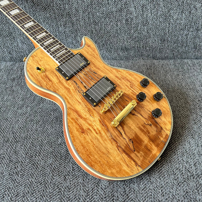 LP Custom Style Electric Guitar with Spalted Maple Top (GKS-013)