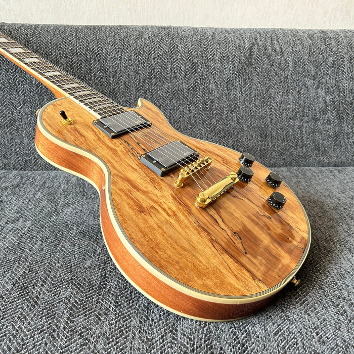 LP Custom Style Electric Guitar with Spalted Maple Top (GKS-013)